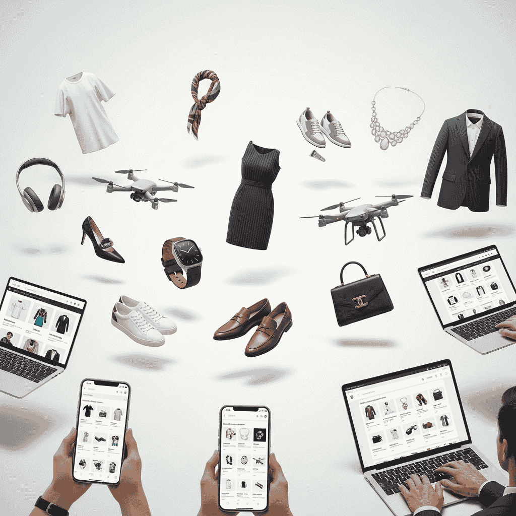 E-commerce website on a laptop and mobile phone