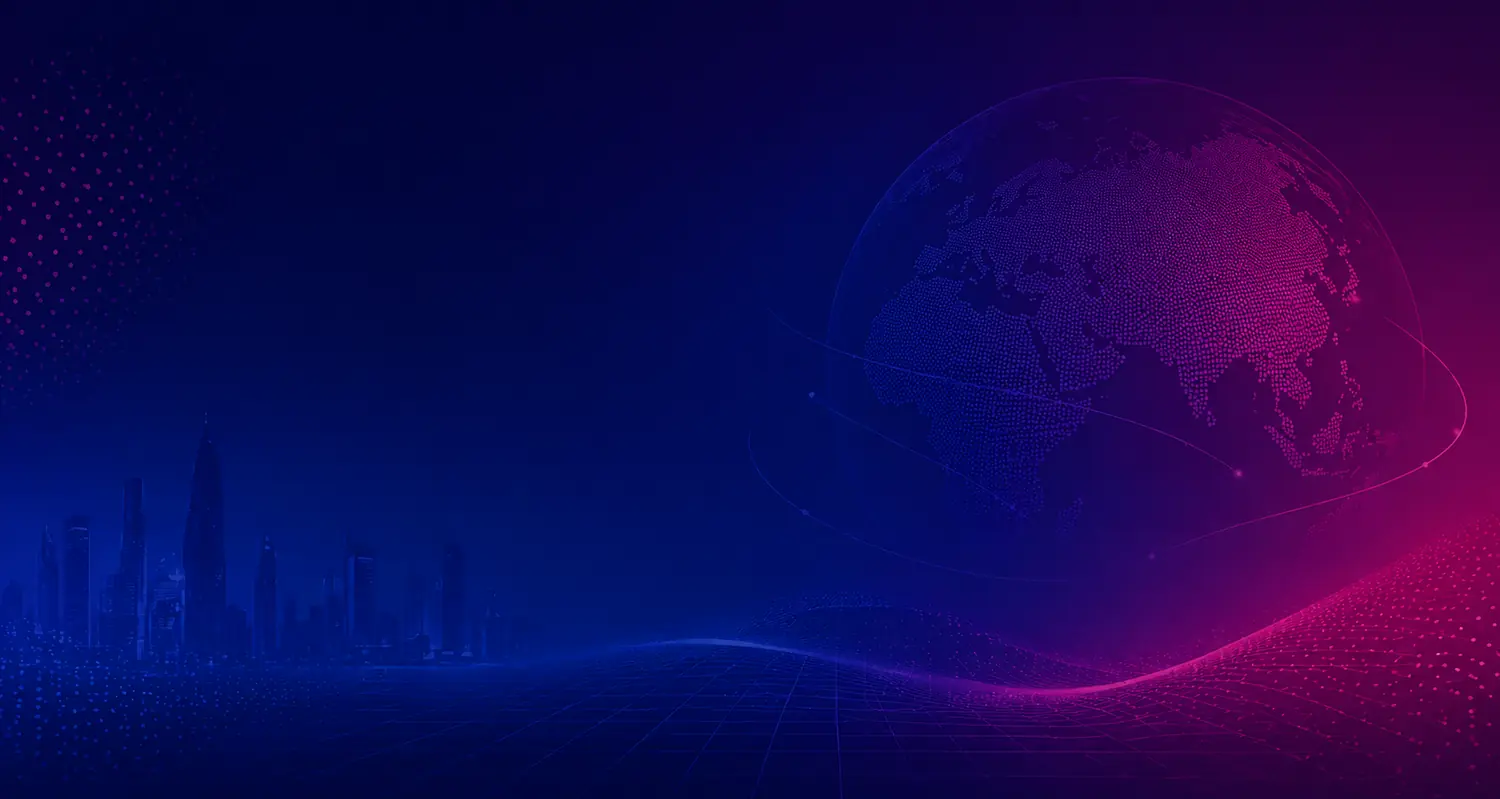 Global software development success stories background